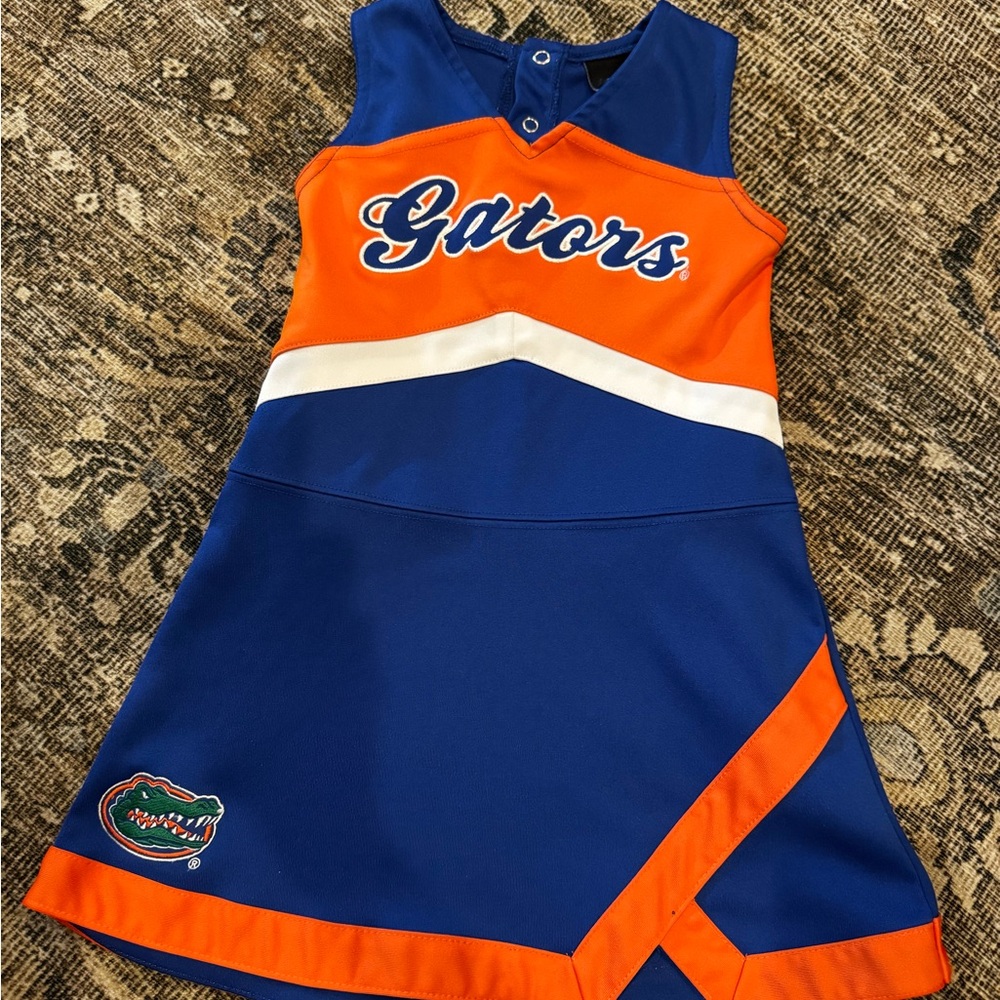 4t girls Gators Blue and Orange Cheer dress. EUC.